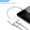 2-in-1 Dual Lightning Headphone Audio Adapter and Charger for iPhone iPad, iPhone Headphone Adapter for iPhone 14/13/12/11/XS/ XS Max/ XR/ X/ 8/8plus /7/7Plus/iPad. 
