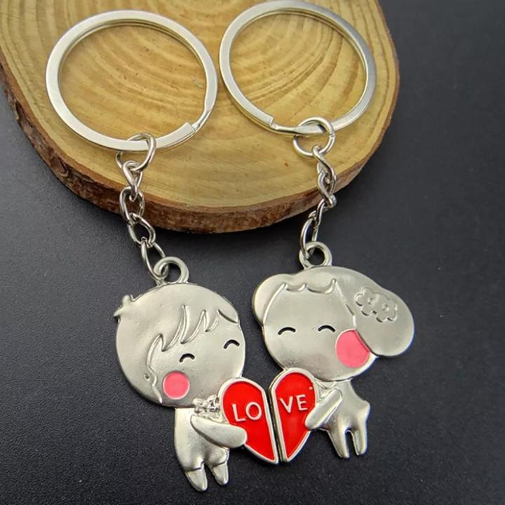 Pair Couples Couple KeyRing Metal  Car Key Chain Activity Gif  key chain