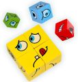 Face Changing Magic Cube Game, Expression Puzzle Building Blocks Pattern Matching Game, Educational Puzzles Toy Board Games for Kids and Adults. 
