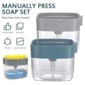 Soap Dispenser, Soap Pump Sponge, New 2-in-1 Manual Press Liquid Sponge Holder, Soap Dispenser for Kitchen - 13Ounces. 