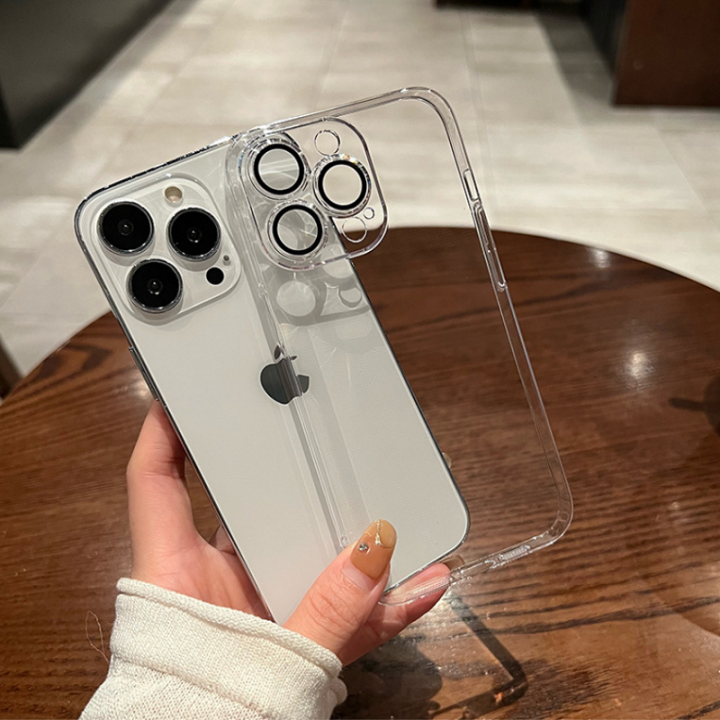 HOCE Ultra Thin Full Lens Cover Clear PC Phone Cases for iPhone 17 16 15 14 13 12 Pro Max 17Air 17Pro Hard Light Cover