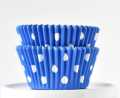 MINI ROYAL BLUE CUPCAKE LINERS: POLKA DOT. 