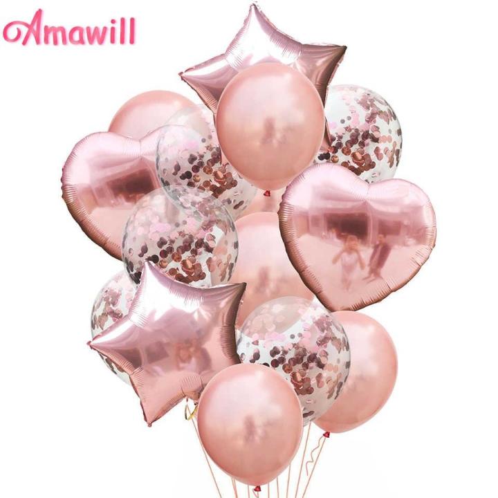 14%20Pack%20Rose%20Gold%20Foil%20Confetti%20Latex%20Balloons%20Set,%20Heart%20&%20Star%20Shaped%20Balloons%20for%20Weddings%20Birthday%20Party%20Decoration,%20Bridal%20&%20Baby%20Showers,%20Backdrop,%20Balloon%20Arch%20-%20Image%203