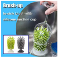 Suction Wall Lazy Cup Brush Glass Cleaning Brush Kitchen 360 Rotating. 
