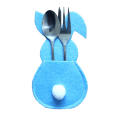 4pcs/Set Easter Bunny Cutlery Holder Handmade Festive Easter-Themed Bunny Cutlery Holder Home Decor Felt Easter Cutlery Holder for Easter Parties Home Decoration Kitchen Accessories Dining Table. 