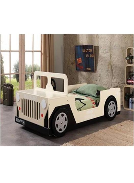 Kids Jeep Car Bed - Off White