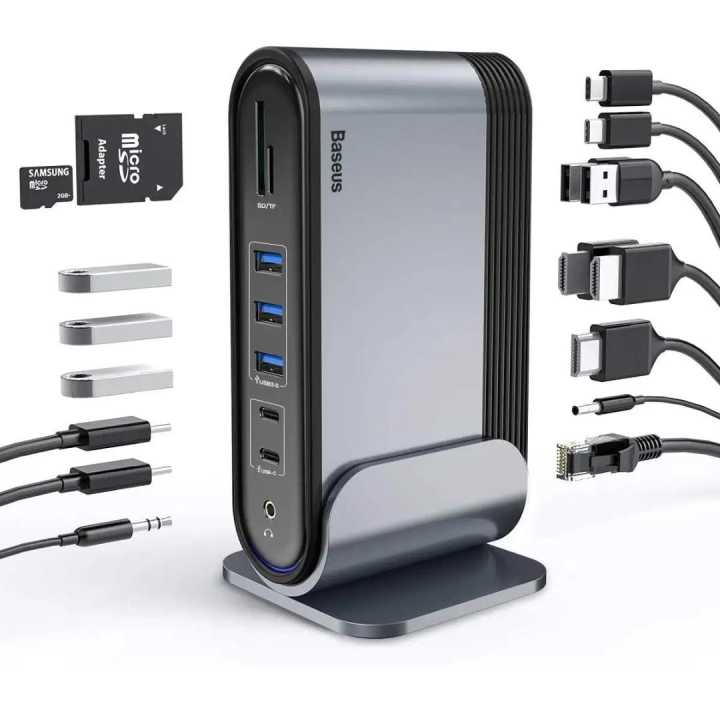 Baseus 17-in-1 USB C Docking Station to Cast on 3 Monitors