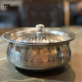 Serving Handi | Premium Stainless Steel Serving Handi | Available in All Sizes | Food-Grade Mathar Designed Handi with Steel Lid | Hammered/Naqshi/Modern Design. 