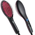 Simply Straight Ceramic Hair Straightening Brush, Black/Pink Made for Japan. 