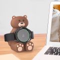 Silicone Bear Wireless Charger Stand Galaxy Watch4/4Classic Cartoon Animal Bear Child Station Dock Bracket Holder Accessories. 