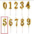 Gold Number Candle, 0 1 2 3 4 5 6 7 8 9 digital Number Birthday Candles Cake Topper Birthday Cake flag Decorations. 