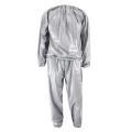 Heavy Duty Fitness Weight Loss Sweat Sauna Suit Exercise Gym Anti-Rip Silver XXXL. 