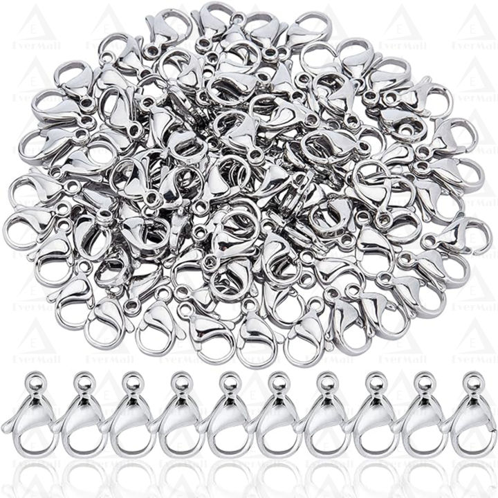 Lobster Clasps Stainless Steel Silver Connector for DIY Crafting Findings, Gold Lobster Claw Clasp for Handmade Necklace, Bracelet Jewelry Making Accessories Fastener Hook