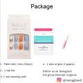 Menggh (with glue) 24pcs Artificial Nails, Hot-selling French False Nails. 