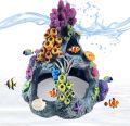 Aquarium Hidden Coral Decoration Fish Tank Resin Rock Mountain Cave Ornaments Fish House for Betta Sleep Rest Hide Best Hidden Decoration For Fish Tank. 