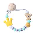 Personalized Name Handmade Baby Silicone Pacifier Anti-Drop Chain Mini Silicone Koala Infant Pacifier Clips Chains. 
