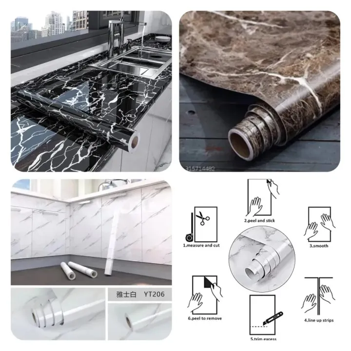 Marble Sheet Self Adhesive Wallpaper – Waterproof PVC Wall Sticker ...