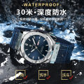 POEDAGAR New Silicone Leather Casual Business Black Clock Men Luxury Watch Automatic Watches Mens Fashion Quartz Wristwatches. 