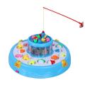 Double-Layer Electric Spinning Fishing Game With Music Light 4 Magnetic Fishing Rods. 
