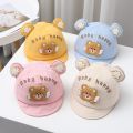 Cartoon Bear Baby Baseball Cap Cute Kids Sun Hat with Ears Summer Solid Color Adjustable Boy Girl Peaked Caps Bonnet. 