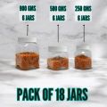 Set Of 3 Sizes Plastic Jars for Kitchen 1KG / 500Gms / 250Gms CAPACITY Plastic STORAGE JAR - JARS SET - Masala / Sugar Cheeni / Daal JAR - RACK Storage - FOOD GRADE PURE PLASTIC - LEAF  DESIGN - 6Pcs Of Each Size. 