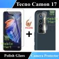 Tecno Camon 17 Glass Protector Polish Screen Tempered + Back Rear Camera Protector 9H Gorilla Flexible Protection For Tecno Camon 17. 