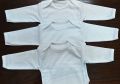 Pack of 3 - Baby Bodysuits Romper Full Sleeve - White. 