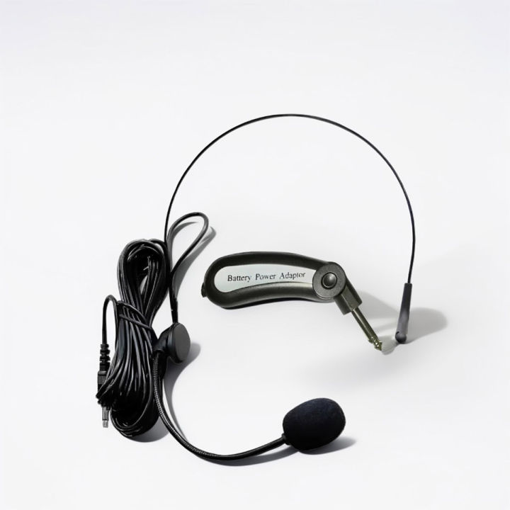 Condenser Headband Microphone with 3.5mm Plug and 1.5V Adapter for Voice Amplifier and Presentations