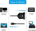 USB to Parallel Printer Cable, 36pin USB Port Adapter Adaptor Cable Lead IEEE1284 , USB to DB36 Female Port LPT Parallel Printer Print Converter Cable, USB to DB36 Female Parallel Print Printer Converter Cable LPT Bi-directional. 