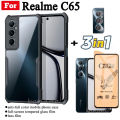 3 in 1 Realme C65 Shockproof Phone Case for Realme C67 4G C65 Ceramic Frosted Film+Camera Lens Film. 