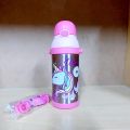 Disney Girls Cartoon Characters Stainless Steel Insulated, Vacuum Water Bottle With Straw for Schools Kids 350ml. 