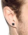 Black Magnetic Square Earrings Unisex. 