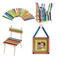 Pack of 100 Large Colored Craft Sticks Ice Cream Sticks Wooden Popsicle Sticks for DIY Craft Creative Designs Children Education (Length - 6 Inches Width - 20 mm). 