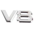 Toyota Land Cruiser 3D V8 Monogram | logo | Emblem With Double Tape Stainless Steel Chrome Plated Shine Size 7.5cm  3.2cm. 