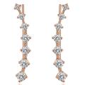 1 Pair Women Ear Climber Rhinestone Inlay Comfortable to Wear Ear Accessories Elegant Stud Earrings for Friends. 