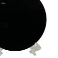 Feng Shui Black Obsidian Scrying Mirror, Black Obsidian Disc with Stand, Round 6cm. 