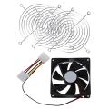 3Pcs 120mm 4.7inch Metal Fan Guard Protective Grill with DC 12V 4 Pin Black Plastic PC Cooling Fan 90mm x 90mm x 25mm. 
