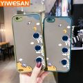 YIWESAN For Iphone 6 Plus Iphone 6s Plus Case Cartoon Cute Space Astronaut Thin Edge Frosted Transparent Hard Cases Shockproof Casing Full Cover Protect Case. 