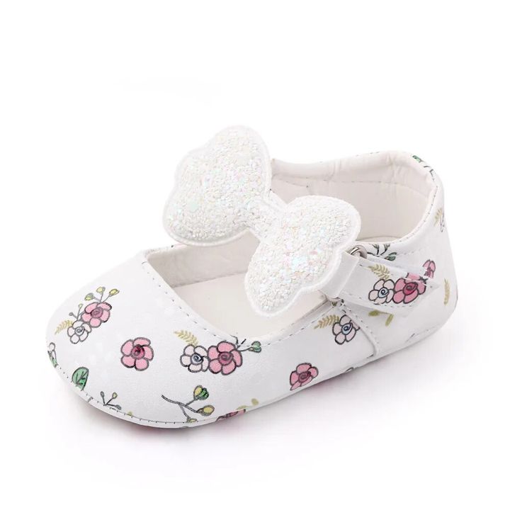 Newborn Baby Girl Bowknot Lovely Princess Shoes Shallow Mouth Rubber Sole Toddler Shoes Wholesale