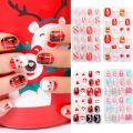 24pcs Box Christmas Nails Children Full Cover False Nails Press on Nails Self-adhesive Nail Tips Kids Nail Art Decorations. 