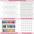 120 Pcs Square Acrylic Keychain Blanks Tassels Set Acrylic Blanks. 