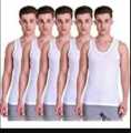 Famer® Knitwear White Fine Rib Vest For Men. 