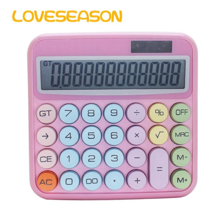 Large Button Calculator Large Display Solar-powered Calculator for Office Supplies 12-digit Desktop Calculator with Big Buttons Dual Power Source Everyday Use Calculator
