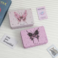 Hisocute Homemade Girl Butterfly Card Student Desktop Iron Sticker Stationery Headphone Storage Box. 