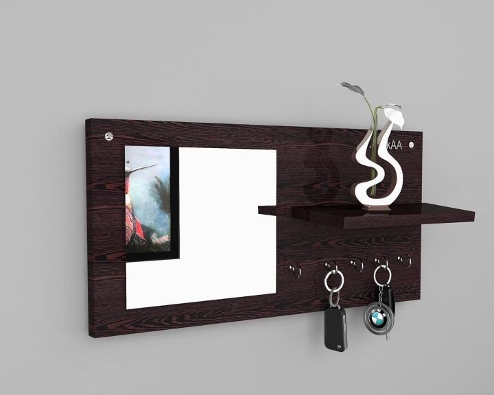 Wall-mounted key holder, wall-hanging key holder, wooden shelf ...