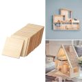 Unfinished Wood Pieces 50 Pcs 4 Inch Square Blank Wood Natural Slices Cutouts for DIY Crafts Painting Staining. 
