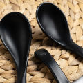 5pcs Japanese Style Spoons Soup Spoon Black Matte Asian Ladle Spoon with Long Handle for Restaurants. 