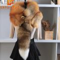 Unisex Real Fur Fox Scarf Men Woman Winter Warm Natural Fur Shawl Soft Headscarf Super big Gray Silver Fox Scarf Fur Accessories. 