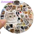 Amamia Stationery Stickers Cute Cartoon Cat Stickers Water Bottle DIY Phone Stickers. 
