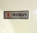 (1 or 2 Set) MAN WOMAN Name Plate - Imported Self-Adhesive Aluminum Sign Plate (7 x 2 inch). 